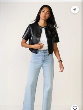 Evereve Billie leather bomber- short Sleeve Leather Jacket